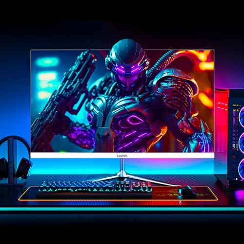 Image of Gawfolk Gaming Monitor 24.5 Inch 200Hz Built-in Speakers, 180hz PC Monitor FHD 1080P Frameless Computer Monitors, VA,sRGB 100%, DisplayPort, HDMI, Eye Care, Wall Mount Compatible (White)