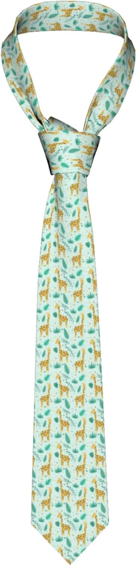 Amazon メンズ ネクタイ かわいいキリンと花 洗える 傾向 人気 ビジネスに 結婚式 就職活動 プレゼント 父の日 誕生日プレゼント ネクタイ 通販