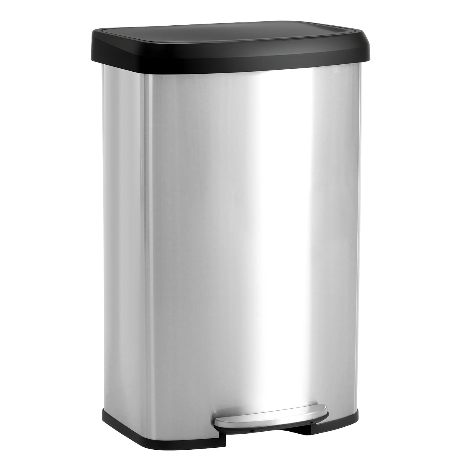 NEWBULIG 21 Gallon Stainless Steel Step Trash Can, Soft-Close Lid & Foot Pedal, Large Capacity Waste Bin & Recycling Combo for Kitchen, Home & Office