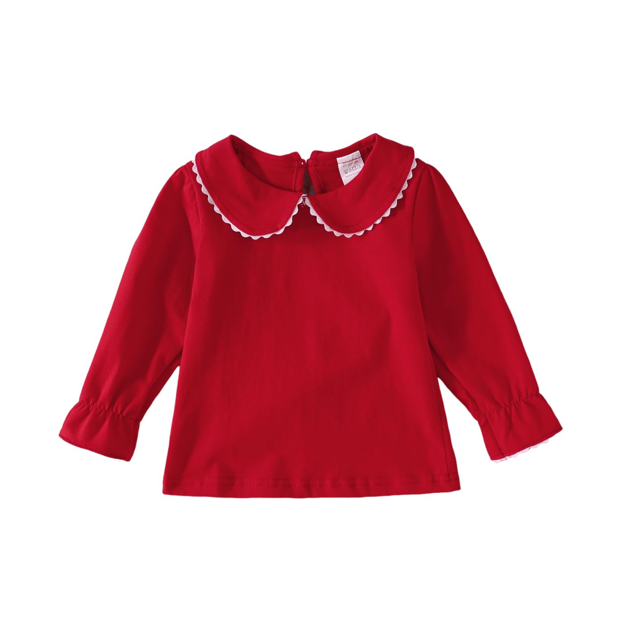 Peter Pan Collar Shirt Toddler Baby Girls White Blouse Puff Sleeve Top