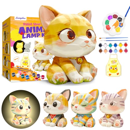 Paint Your Own Cat Lamp Kit DIY Painting Night Light Craft Kits for Kids