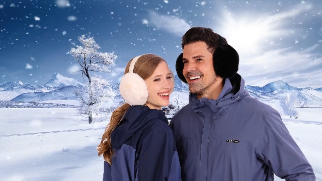 Cache Oreille Homme Cache Oreille Femme Hiver EMAGEREN Pliable En Peluche Blanc Avec Sac Etanche Cache Oreille Femme Earmuffs Cache Oreille Hiver Anti-froid Pour Les Bronzes Font Du Ski Cache Oreilles