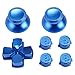WiMas Metal Aluminium Thumbsticks Ersatz-Controller Thumb Grip Stick D-pad Schaltfläche Bullet Tasten Set für PS4 Controller (Blue)