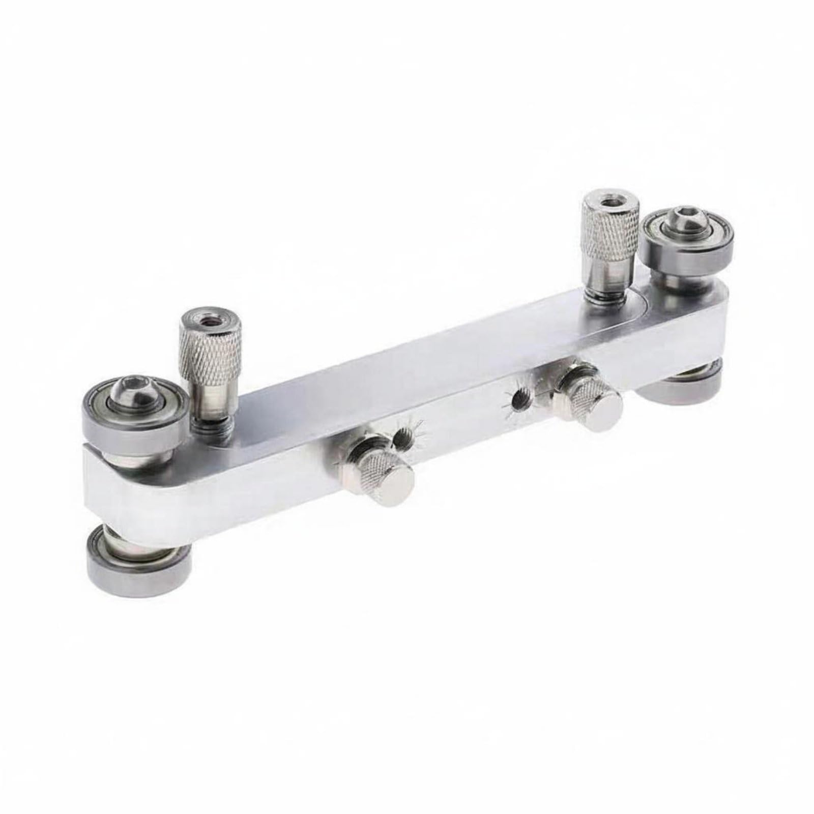 Herramienta de Nivelación Profesional para Guitarra con Rodillos y Tornillos Ajustables para Cejuela y Puente Accesorio de Mantenimiento , Plata