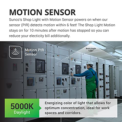 Sunco Lighting SCMSHOP2PK Sunco Motion Sensor 4Ft Led Shop Light thumb #4