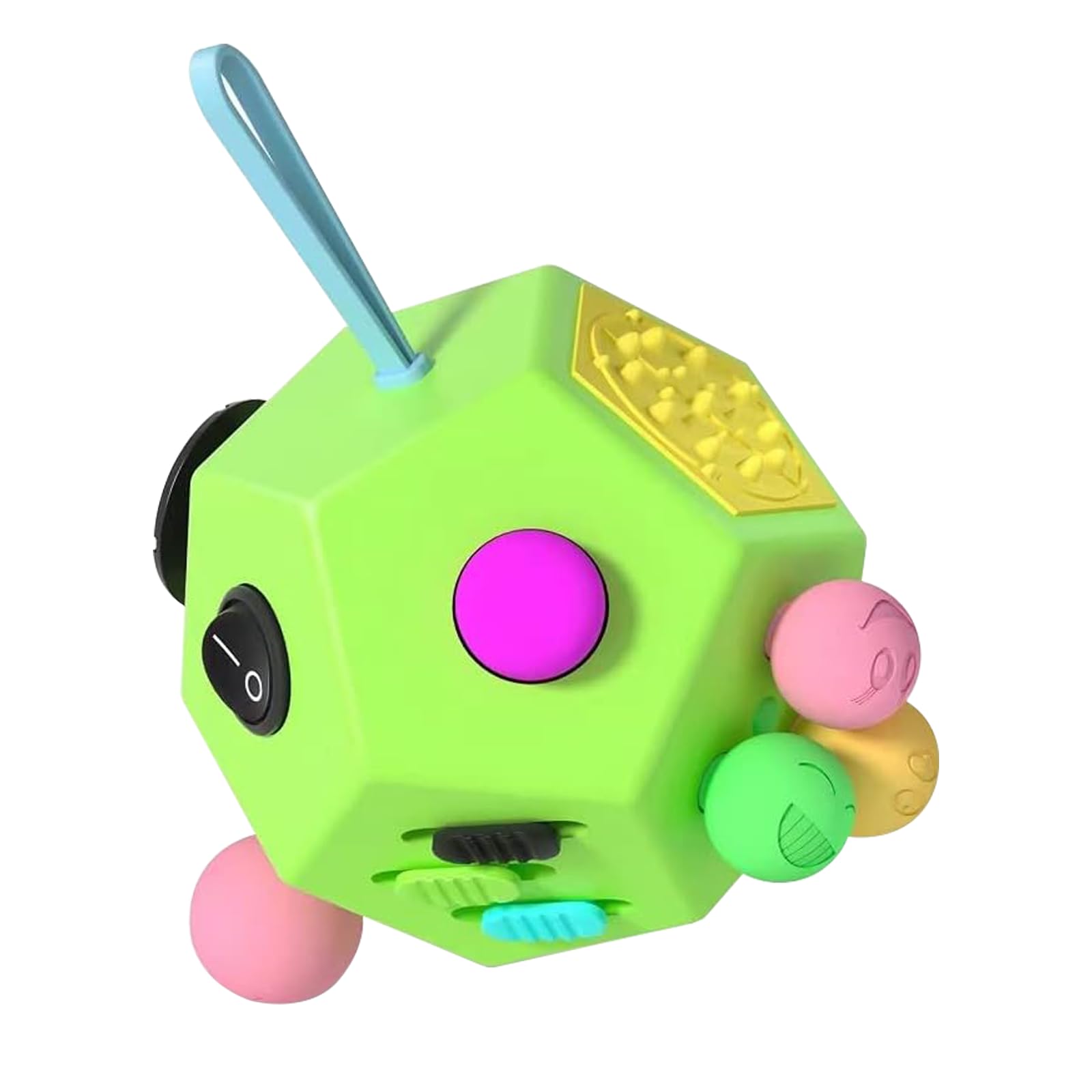 Fidget Dodecagon –12-Side Fidget Toys Cube Relieves Stress and Anxiety Anti Depression Travel Toy Christmas Stocking Stuffers Gifts for Children and Adults(B1 Green)