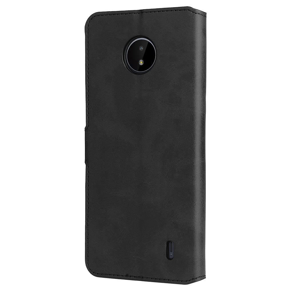 LINER Cover Portafoglio In Pelle Per Nokia C10/C20 - Custodia Flip Case Con Slot Carte, Supporto E Chiusura Magnetica - Nero - 2