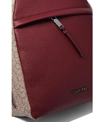 Calvin Klein Mia Backpack Mini Textured Almond/Taupe/Deep Rouge One Size4