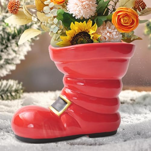 Jardinière festive pour Noël en forme de bottes décoratives - 7