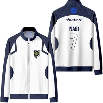 YUDI Blue Lock Cosplay White Jacket Merch Casual Zipper Sport Unisex Jacket