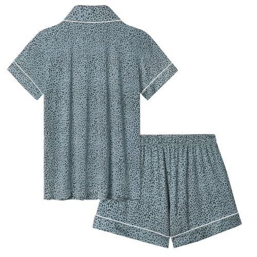 Image of Cherrydew Women's Bamboo Viscose Cooling Button Up Pajama Shorts Set
