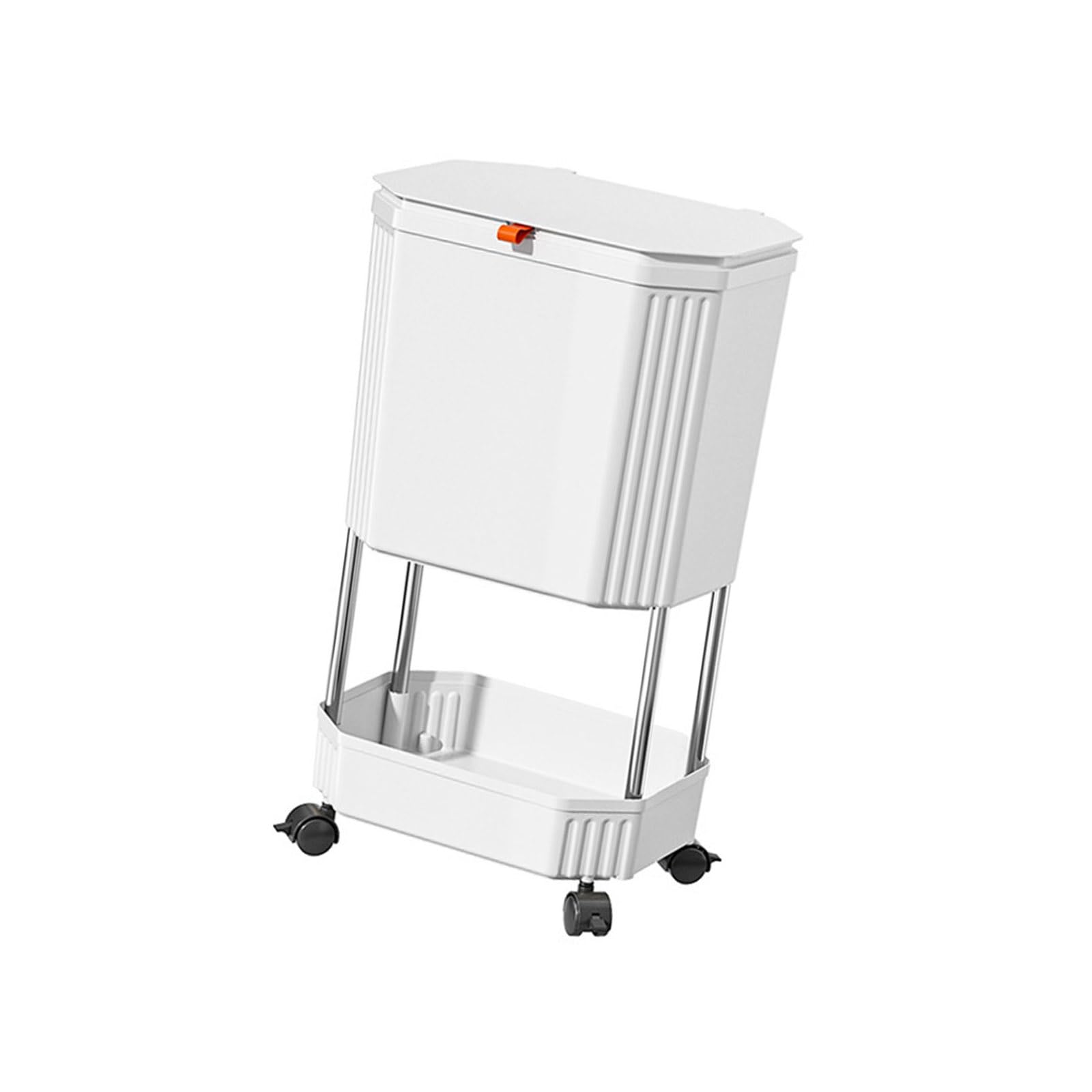 Kalttoy White Vertical Storage Trash Can Storage Shelf For Kitchens Hasslefree Installation Organizes Countertop Perfect For Renters Over Sink Garbage Bag Holders