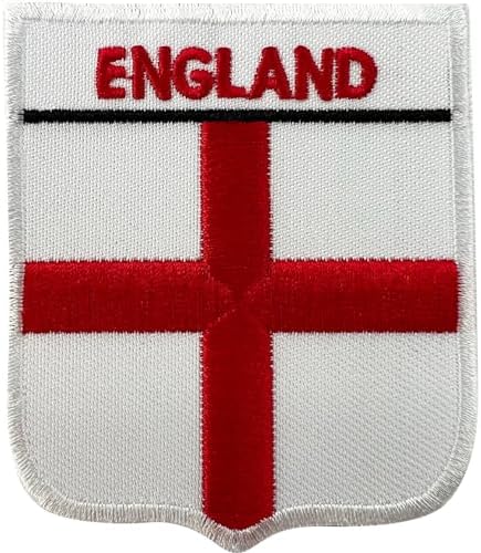 Shield England Flag Patch Iron Sew On T Shirt Hat UK Football Emb...