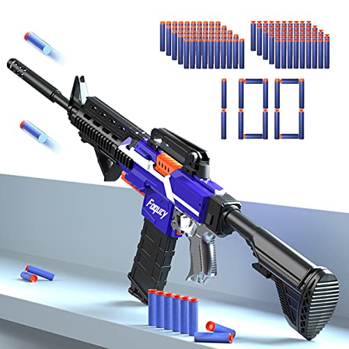 Foqucy Toy Gun for Nerf Guns Electric Automatic Foam Blasters with 100 Bullets & Safety Goggles Rechargeable Burst Toy for 6 7 8 9 10 11+Year-Old Boys and Adults Birthday