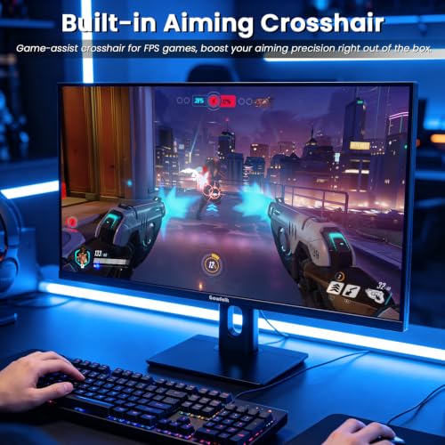 Image of Gawfolk 27 Inch Gaming Monitor, 200Hz FHD Flat Monitor with Speakers | 16:9 VA Panel 1ms, 72% NTSC, FreeSync, VESA Mountable Gaming Monitor