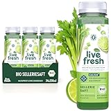 LiveFresh Selleriesaft BIO Kaltgepresst¹ - 24x250ml | Sellerie Direktsaft ohne Zuckerzusatz | Gemüsesaft mit Kalium, Calcium & Vitamin K | Inkl. 6€ Pfand | DE-ÖKO-006