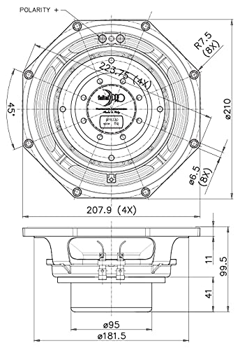 Faital Pro 8PR320 8 ohm (Actually 5.5 Ohm Impedance) 8