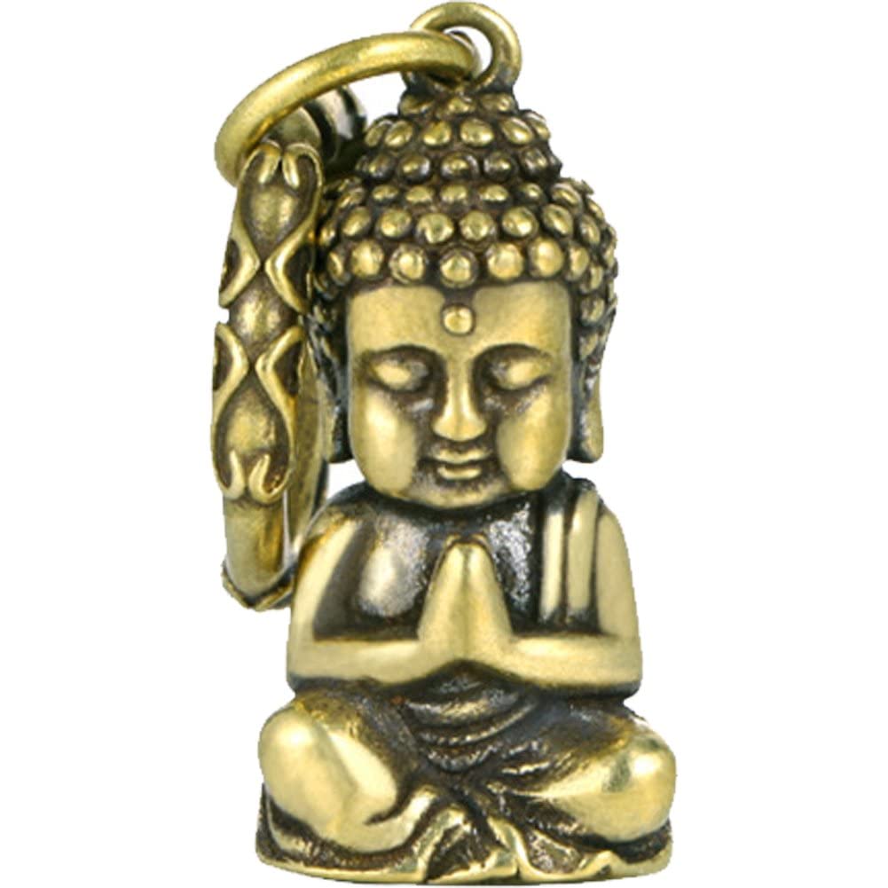 Danlai Girls Copper Little Buddha Statue Key Ring Miniature Figurine Home Decoration Car Keychains Brass Children's Gifts