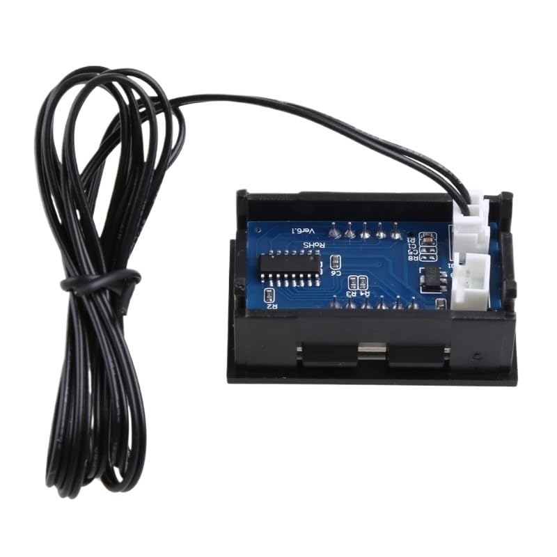 Upgraded Car Temperature Panel Meter Gauge -50~110 °c Digital LED Thermometer 5-12V Easy Connection for Industrial(GN)