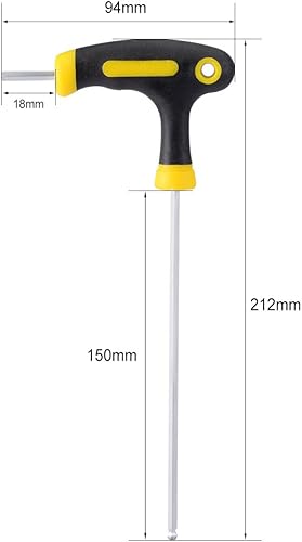 Miniatura 7 de uxcell Llave hexagonal magnética con mango en T de punta de bola métrica de 0.236 in