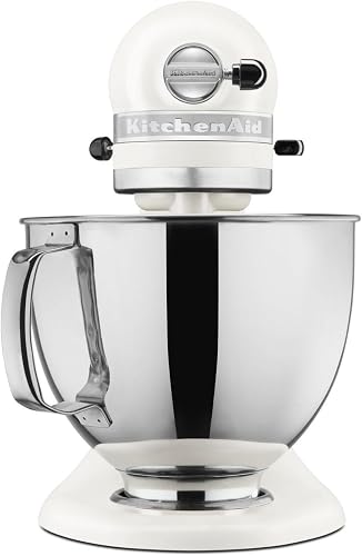 KitchenAid Robot Pâtissier - Artisan - Robot cuisine multifonctions à tête inclinable - Batteur avec 3 accessoires et Bol inox de 4,8 L - Blanc porcelaine - 2