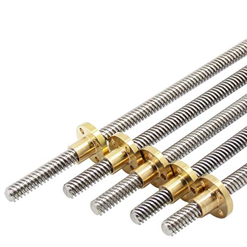 Lysee 3D Printer Parts & Accessories - 304 Stainless Steel Lead Screw 250/300/330/350/400/500mm Diameter 8mm with Brass Nut T8 Lead Screw Nut for 3D Printer - (Size: 350mm)