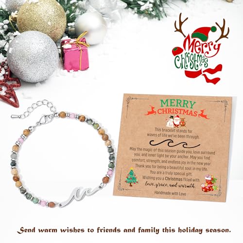 Image of TONY & SANDY Friend Gifts for Women, Unique Birthday Gifts for Women, Sister Gift from Sister, Wave Bracelet, Christmas Stocking Stuffers for Woman Female, Bestie Friendship Bracelets