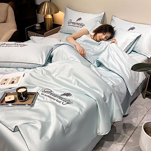SHAIRMB EdredóN De Seda De Hielo Simple De Verano, EdredóN Fino Fresco De Verano, Dormitorio EdredóN Fino Tencel En Verano, Fresco Y CóModo para Dormir, EdredóN Lavable Hecho,B6,200X230cm