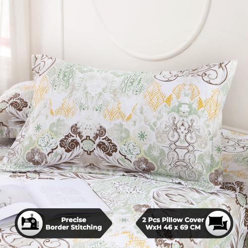 Image of Dew Cotton Bedsheet for Double Bed 160 TC 250 x 225 CM, Green