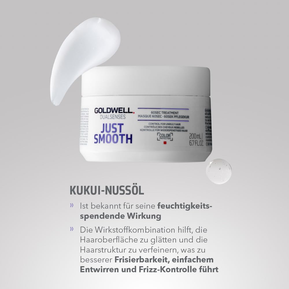 Goldwell Dualsenses Just Smooth Haarkur, professionelle Haarpflege für trockenes & strapaziertes Haar, Salonqualität