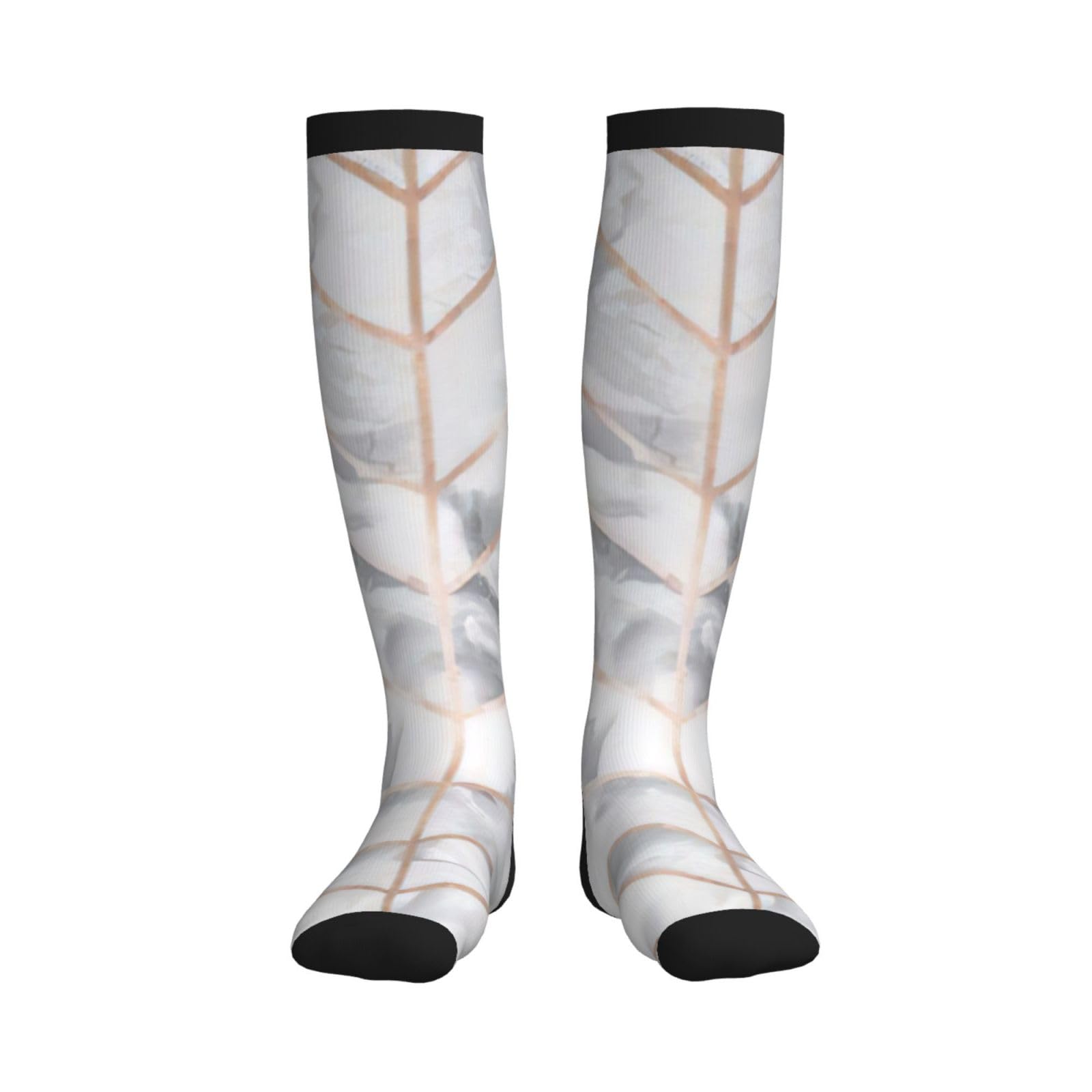 Longzehao rose gold marble design background Print Compression Socks for Women and Men,15-20 mmHg is Best Support for Athletic sports