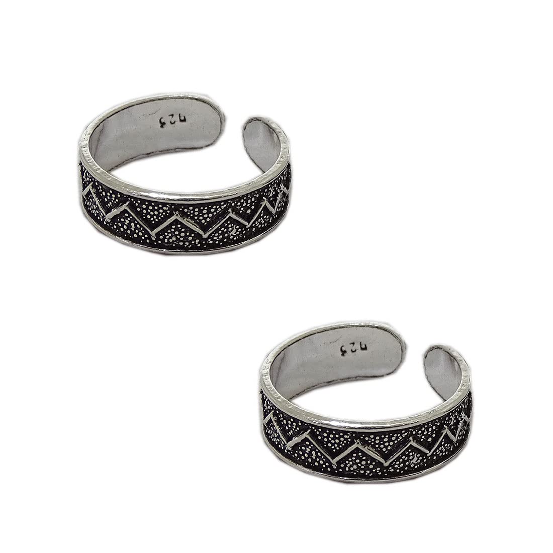 sahiba gems Exclusive 925 Sterling Silver Carving Toe Ring (Thai Trend) or Mid Finger Ring/Leg Ring for Women (Bichhiya)-picture-22