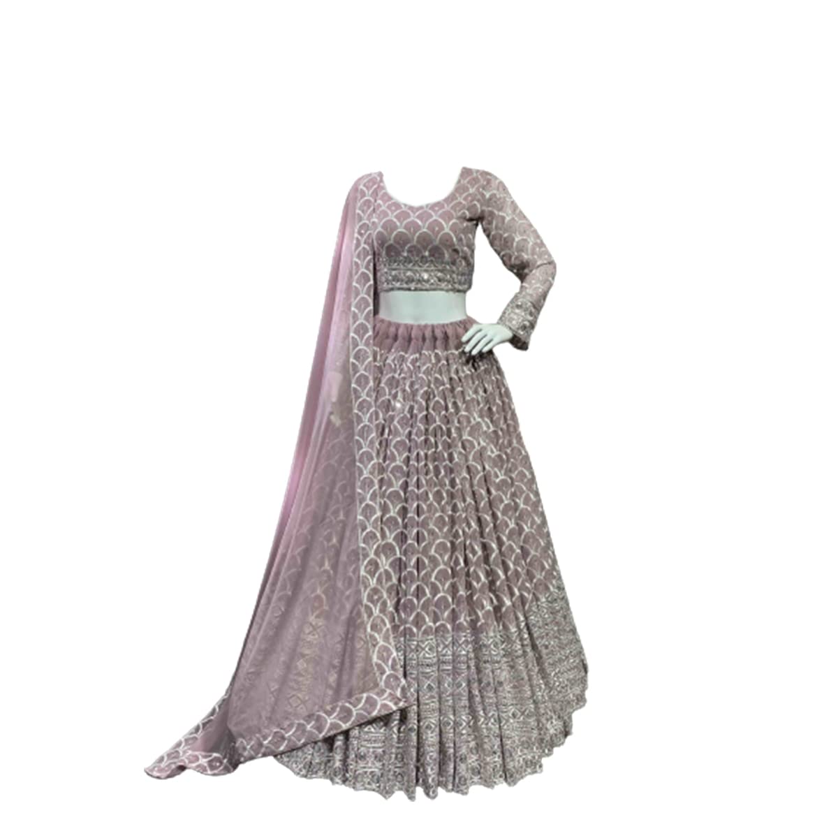 Women's viscose Velvet Semi Stitched Lehenga Choli In Multicolour Colour LEHENGACHOLIFORWEDDINGSF218ver-22-image-28