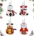 YISKY Navidad Titulares de Cubiertos, 4 Estilos Bolsillo para Cubiertos de Navidad -Papá Noel, Alce, Muñeco de Nieve con árbol, Muñeco de Nieve con Corazón, Soportes para Cubiertos de Navidad