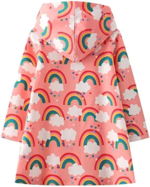 Girls' hooded sweatshirt with an animal or rainbow design