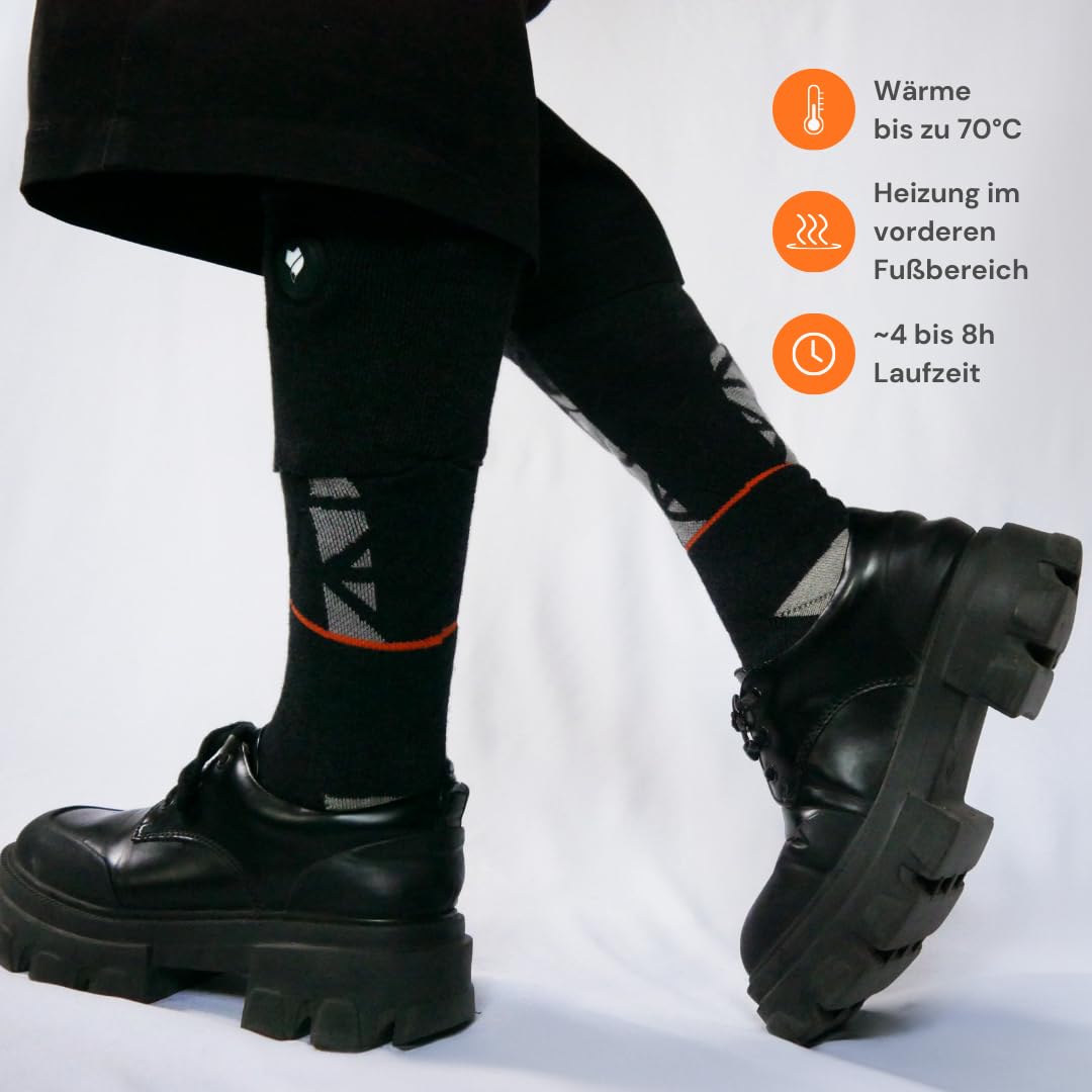Vulpés HeatSock V1 - Intelligente Beheizbare Socken | Merinowolle | Smartphone Steuerung