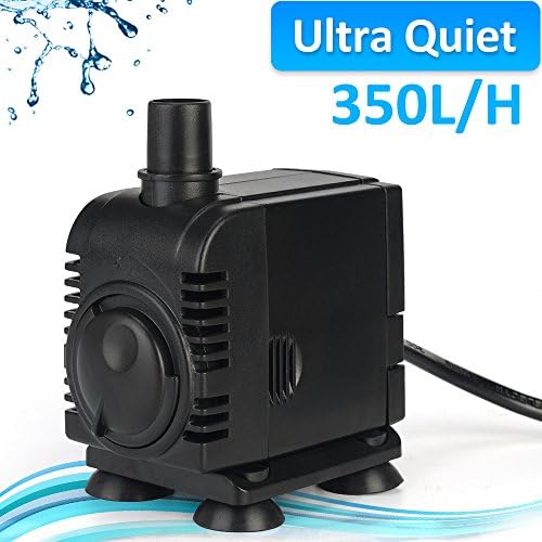 PetOde 95 GPH (350L/H, 6W, 110V) Submersible Water Pump Ultra Quiet Sump Pumps for Pond, Aquarium, Fish Tank Fountain, Hydroponics Statuary Water Pumps with 2.6ft (0.8M) Power Cord