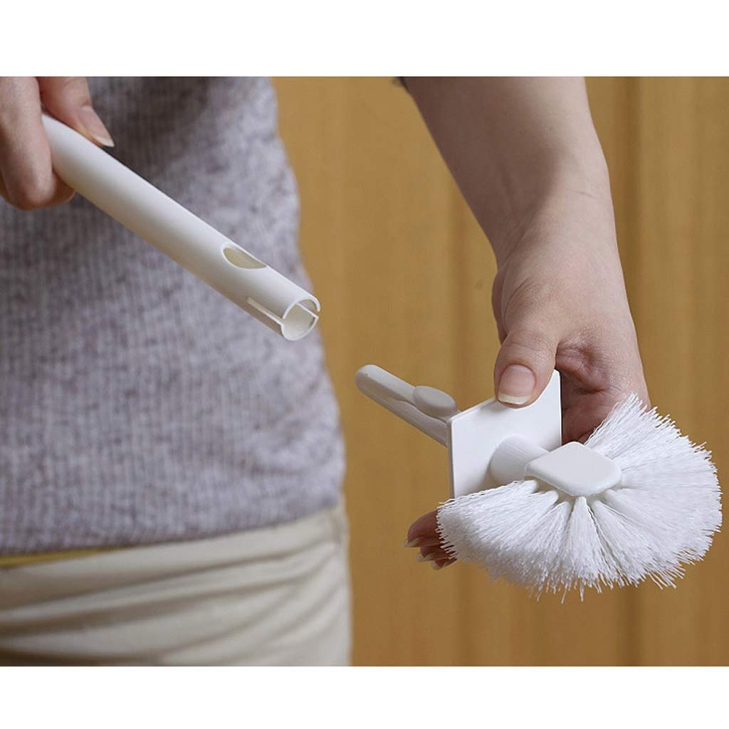 Cepillo de inodoro de diseño compacto con soporte para limpieza de baño, cepillo de inodoro de plástico con cepillo