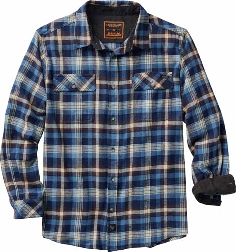 Legendary Whitetails Mens Plaid Flannel 100% Cotton Long Sleeve Shirt Gunsmoke Plaid X-Large