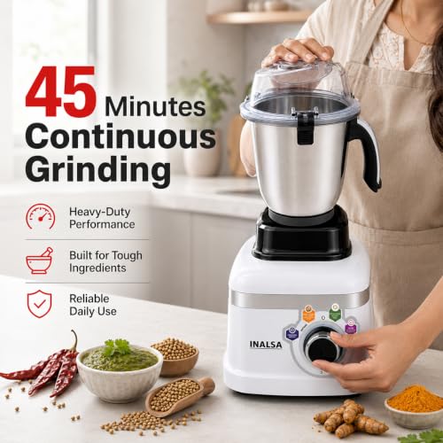 Image of INALSA Mixer Grinder|900W|4 Jar|7 Yr Warranty On Motor|Triton MG