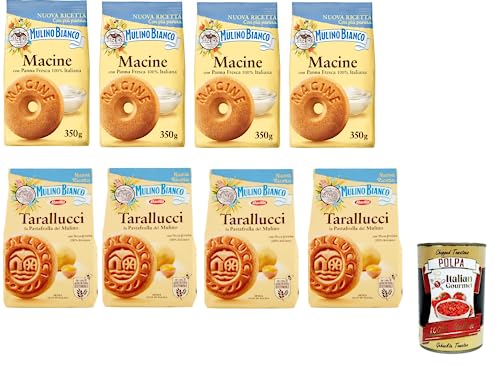 Testpaket Mulino Bianco Macine und Girotondi Kekse mit 100 % italienischer Frischrahm 8x 350 g biscuits cookies + Italian Gourmet polpa 400g