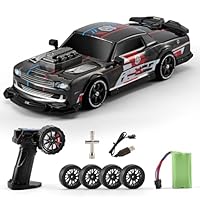 JOYBLI 4WD High-Speed Remote Control Drift Car, RC Police Car, 2.4G Remote Control, 12.8 inch Length, LED Lights, Drift Tires, Black