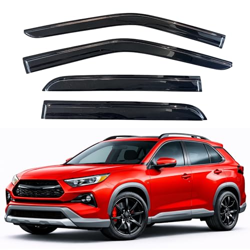 Image of KPY Rain Guards Fit for 2019-2025 Toyota RAV4, Out-Channel Window Visors Vent Wind Deflectors 4PC, Car Accessories for 19-25 RAV4