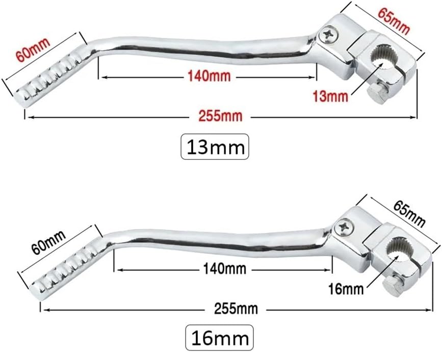 Motorcycle Start Lever Motorcycle Stainless Steel Kick Start Lever Pedal 13mm 16mm for ATV for MX YX GPX KAYO 140 150 160cc for Bo&Suer BSE Dirt Bike