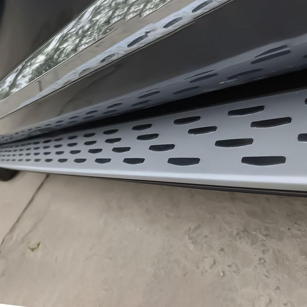 2 estribos laterales Starfield Edition compatibles con GWM HAVAL H6 2022-2026, barras Nerf antideslizantes plateadas de aleación de aluminio resistente con soportes de montaje