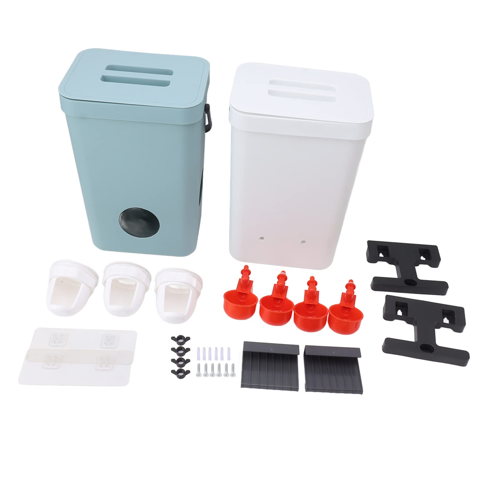 Juego de Alimentación Automática para Aves de Corral, Cubierta Impermeable, Alta Eficiencia, Gran Capacidad, Múltiples Tazones, Dispensador de Agua para Pollo, Pollito, Pato,