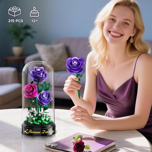 Rose artificielle sans entretien avec LED kit de construction 219 pces - 6