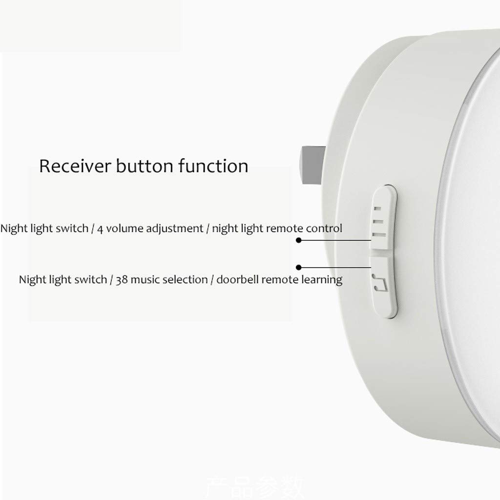 Autoalimentado Timbre inalámbrico de casa sin batería Uno for Dos través de la Pared Impermeable Música electrónica Timbre