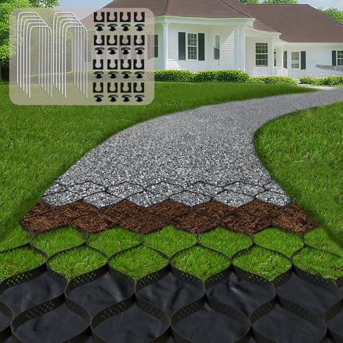 2' Thick Gravel Ground Grid 6.5ft x 16.5ft - Geo Grid...