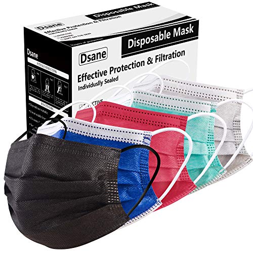 100PCS Adult Disposable Face Mask3-Ply Breathable Safety Face Masks Unisex Adults Fashion Facial Face Masks Cover with Elastic Earloop for Women Men